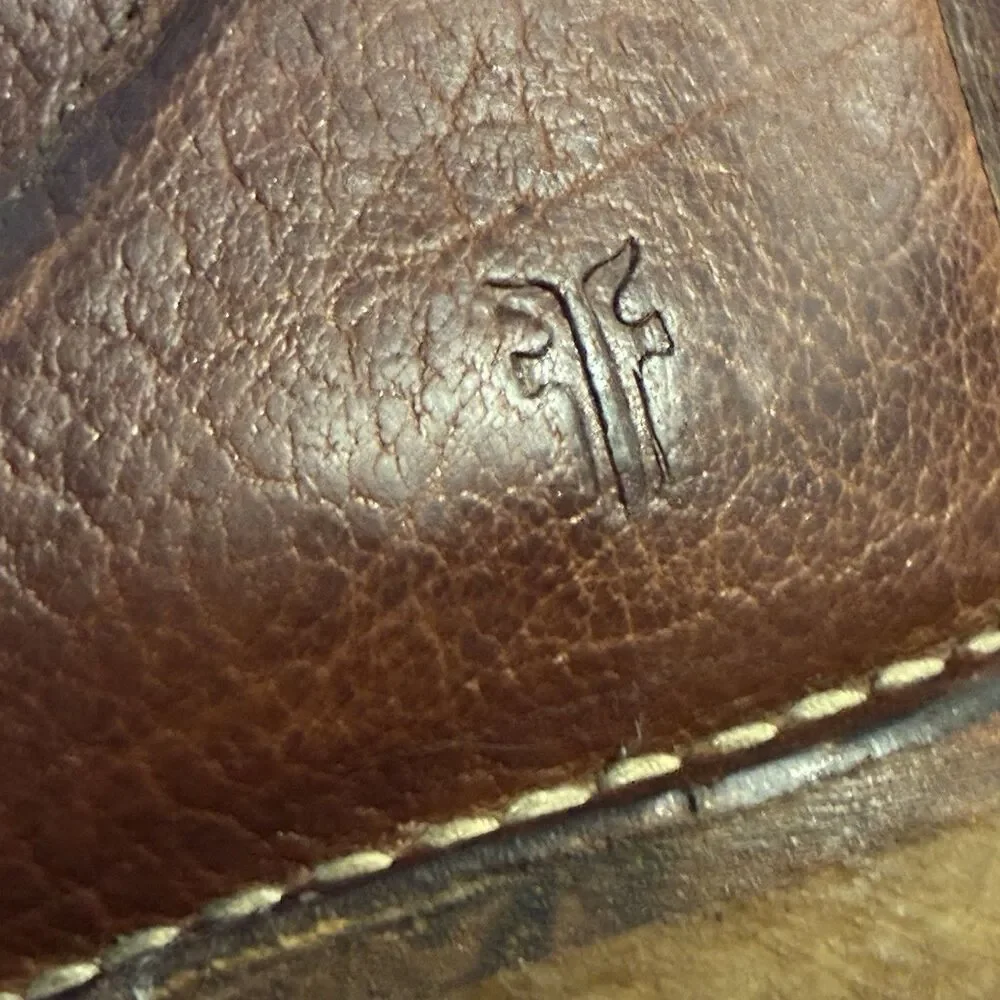 Frye Phillip Crepe Chukka Boots Brown Leather Mens Size 10D With Lace-Up Closure
